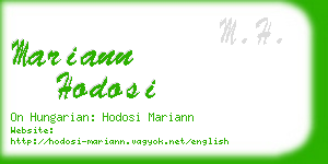 mariann hodosi business card